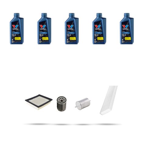 Kit tagliando 4 FILTRI e 5L OLIO compatibile con Seat Alhambra (7V) 1.8 20V Turbo 110kw dal 1998 al 2010