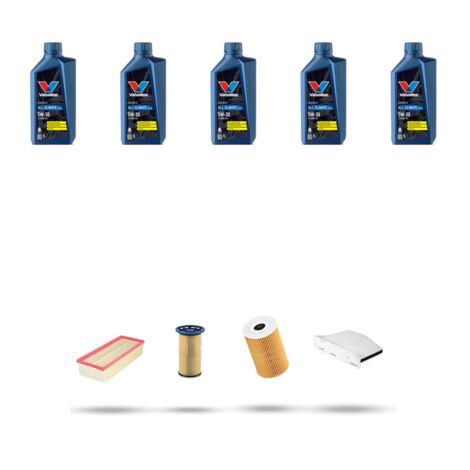 Kit tagliando 4 FILTRI e 5L OLIO compatibile con Seat Alhambra II (710 ,711) 2.0 TDI 100kw Dal 2010