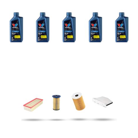 Kit tagliando 4 FILTRI e 5L OLIO compatibile con Seat Alhambra II (710 ,711) 2.0 TDI 103kw Dal 2010