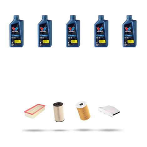 Kit tagliando 4 FILTRI e 5L OLIO compatibile con Seat Altea / Altea XL / Freetrack 1.6 TDI 66kw dal 2010
