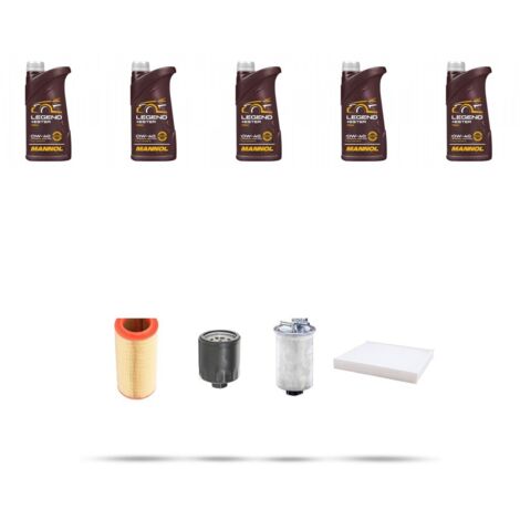 Kit tagliando 4 FILTRI e 5L OLIO compatibile con Seat Arosa 1.7 SDI 44Kw Dal 1997