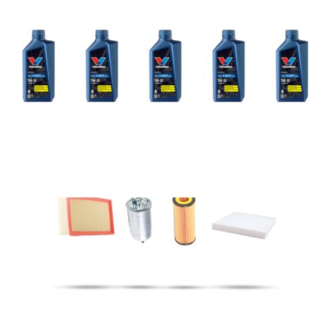 Kit tagliando 4 FILTRI e 5L OLIO compatibile con Seat Cordoba II 1.9 TDI 66kw dal 1999