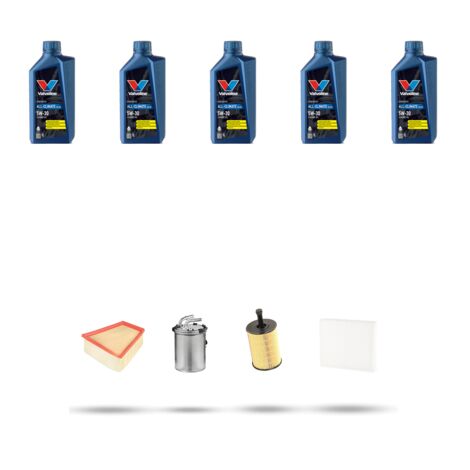 Kit tagliando 4 FILTRI e 5L OLIO compatibile con Seat Ibiza III 1.4 TDI 59kw dal 2005 al 2009