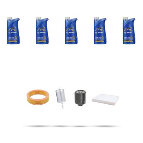 Kit tagliando 4 FILTRI e 5L OLIO compatibile con Seat Ibiza III 1.6 55kw Dal 1999