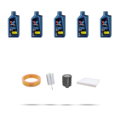 Kit tagliando 4 FILTRI e 5L OLIO compatibile con Seat Ibiza III 1.6 55kw Dal 1999