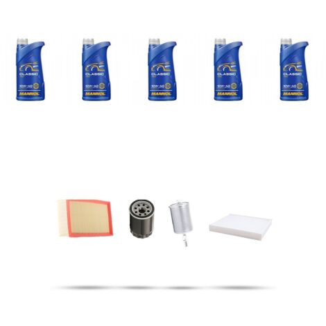 Kit tagliando 4 FILTRI e 5L OLIO compatibile con Seat Ibiza III 1.8 20v 132kw Dal 2001