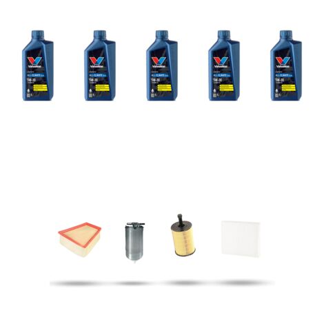Kit tagliando 4 FILTRI e 5L OLIO compatibile con Seat Ibiza III 1.9 SDI 47kw dal 2002 al 2009