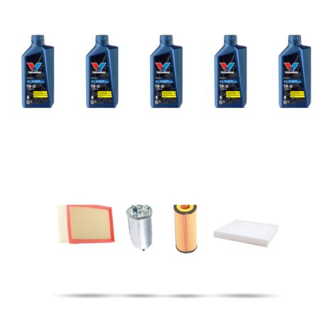 Kit tagliando 4 FILTRI e 5L OLIO compatibile con Seat Ibiza III 1.9 TDI 66KW Dal 1999