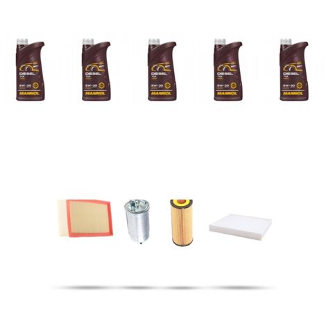 Kit tagliando 4 FILTRI e 5L OLIO compatibile con Seat Ibiza III 1.9 TDI 81KW Dal 1999