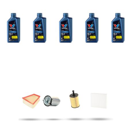 Kit tagliando 4 FILTRI e 5L OLIO compatibile con Seat Ibiza III 1.9 TDI 96kw dal 2002 al 2009