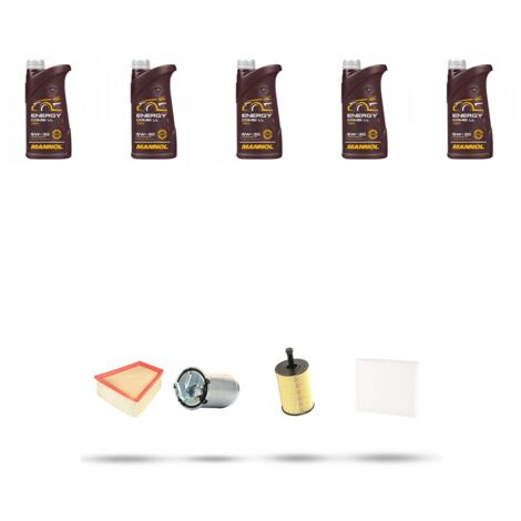 Kit tagliando 4 FILTRI e 5L OLIO compatibile con Seat Ibiza III 1.9 TDI 96kw dal 2002 al 2009