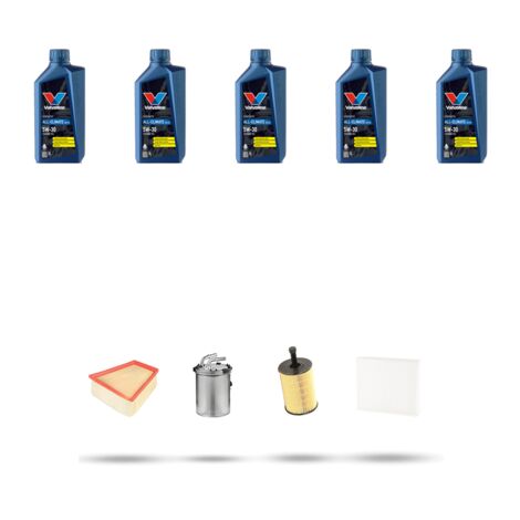 Kit tagliando 4 FILTRI e 5L OLIO compatibile con Seat Ibiza IV 1.4 TDI 59kw dal 2008
