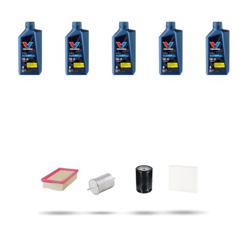 Kit tagliando 4 FILTRI e 5L OLIO compatibile con Seat Leon 1.6 74kw Dal 1999 al 2005