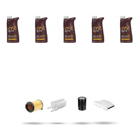 Kit tagliando 4 FILTRI e 5L OLIO compatibile con Seat Leon II (1P1) 1.6 75kw dal 2006