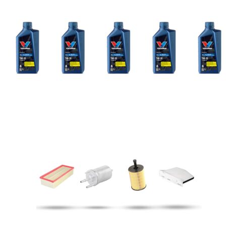 Kit tagliando 4 FILTRI e 5L OLIO compatibile con Seat Leon II (1P1) 1.9 TDI 66kw dal 2007
