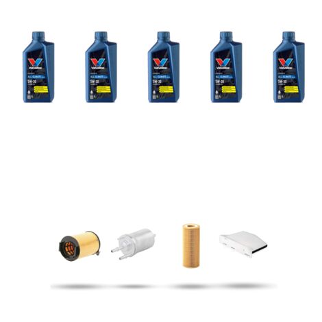 Kit tagliando 4 FILTRI e 5L OLIO compatibile con Seat Leon II (1P1) 2.0 FSI 110kw dal 2005 al 2010