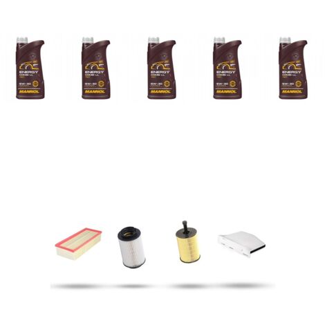 Kit tagliando 4 FILTRI e 5L OLIO compatibile con Seat Leon II (1P1) 2.0 TDI 103kw dal 2005 al 2010