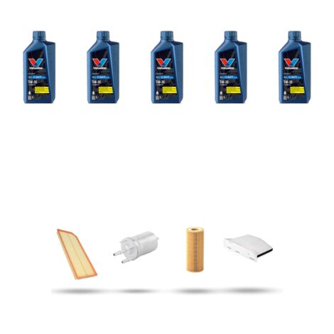 Kit tagliando 4 FILTRI e 5L OLIO compatibile con Seat Leon II (1P1) 2.0 TFSI FR 147kw dal 2006 al 2009