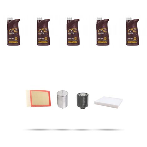 Kit tagliando 4 FILTRI e 5L OLIO compatibile con Seat Toledo II 1.6 16v 77kw dal 2000