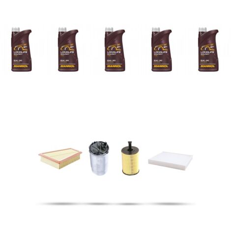 Kit tagliando 4 FILTRI e 5L OLIO compatibile con Skoda Fabia I (6Y2,6Y3,6Y5 ) 1.9 SDI 47kw dal 1999