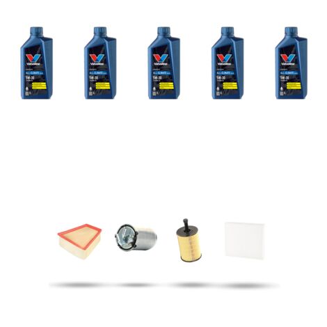 Kit tagliando 4 FILTRI e 5L OLIO compatibile con Skoda Fabia II (545,542) 1.9 TDI 77kw dal 2007 al 2010