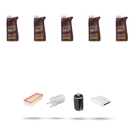 Kit tagliando 4 FILTRI e 5L OLIO compatibile con Skoda Superb II (3T) 2.0 TFSI 147kw Dal 2010