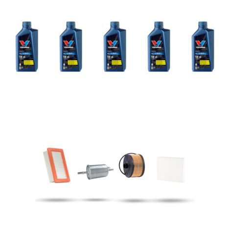 Kit tagliando 4 FILTRI e 5L OLIO compatibile con Smart Fortwo /Cabrio / ForFour (453) 0.9 66kw Dal 2014