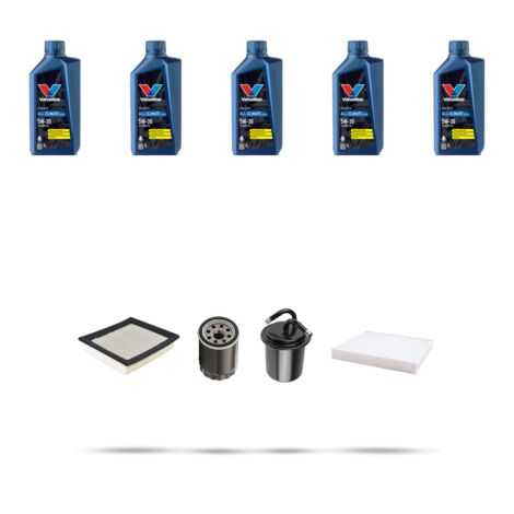 Kit tagliando 4 FILTRI e 5L OLIO compatibile con Subaru Forester (SG) 2.5 Turbo 169KW dal 2004