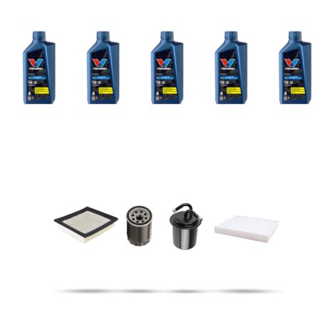 Kit tagliando 4 FILTRI e 5L OLIO compatibile con Subaru Impreza II 2.0 WRX 165kw dal 2003