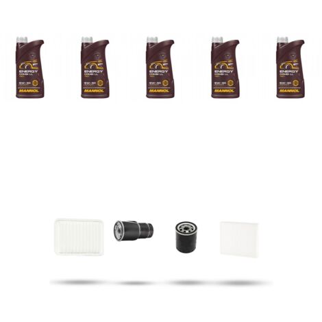 Kit tagliando 4 FILTRI e 5L OLIO compatibile con Toyota Corolla IX (E12/E13) 1.4 D-4D 66kw Dal 2004