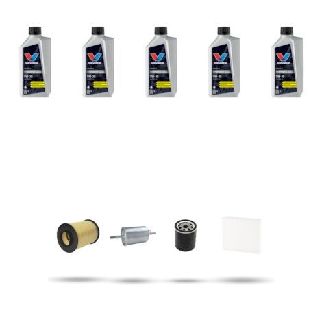 Kit tagliando 4 FILTRI e 5L OLIO compatibile con Volvo C30 1.8/1.8 FlexiFuel 92KW dal 2006 al 2009