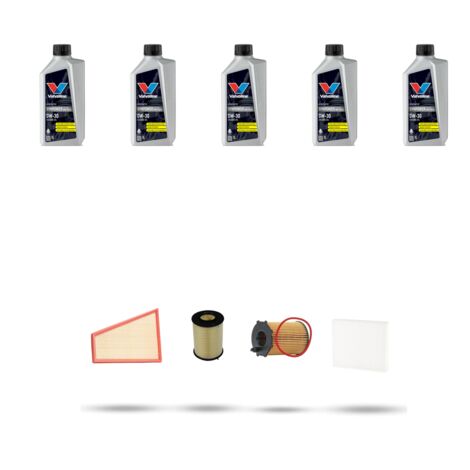 Kit tagliando 4 FILTRI e 5L OLIO compatibile con Volvo S80 II 2.0 D 100kw Dal 2007