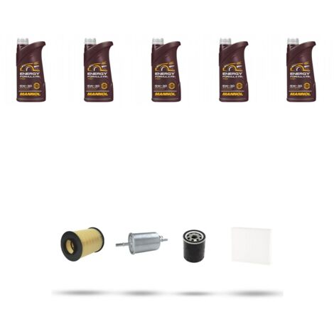 Kit tagliando 4 FILTRI e 5L OLIO compatibile con Volvo V50 1.8 flexiFuel 92Kw dal 2004