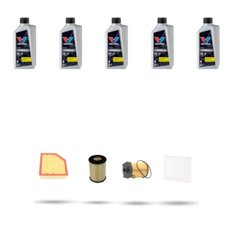 Kit tagliando 4 FILTRI e 5L OLIO compatibile con Volvo V60 2.0 D3 110kw Dal 2015