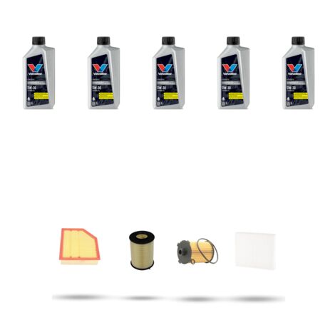 Kit tagliando 4 FILTRI e 5L OLIO compatibile con Volvo V60 2.4 D4 133Kw dal 2013
