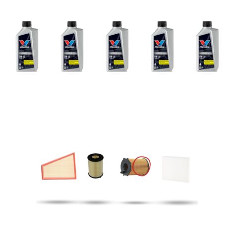 Kit tagliando 4 FILTRI e 5L OLIO compatibile con Volvo V70 III 2.0 D 100kw Dal 2007