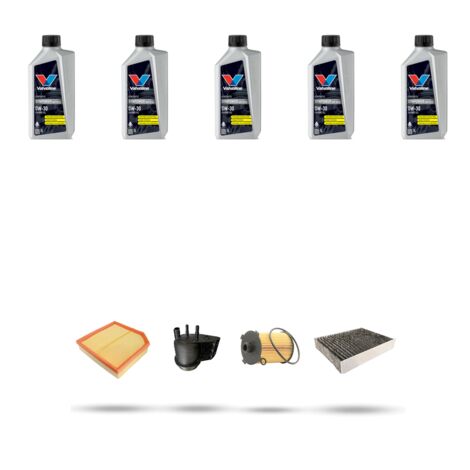 Kit tagliando 4 FILTRI e 5L OLIO compatibile con Volvo XC40 2.0 D4 Polestar 147Kw dal 2019