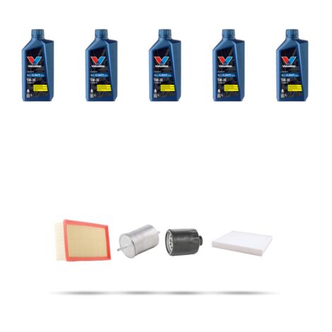 Kit tagliando 4 FILTRI e 5L OLIO compatibile con Vw Bora 1.6 16v 75kw dal 2000