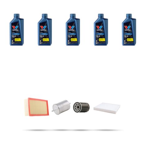Kit tagliando 4 FILTRI e 5L OLIO compatibile con Vw Bora 1.6 74kw dal 1998