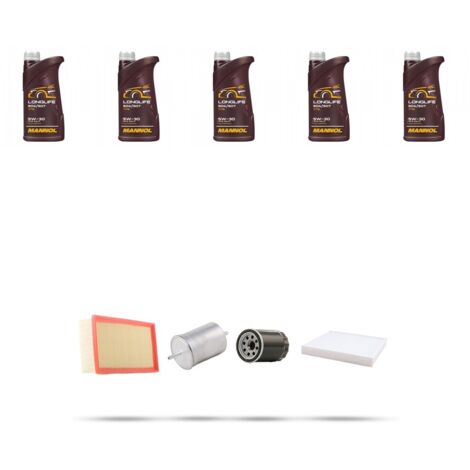 Kit tagliando 4 FILTRI e 5L OLIO compatibile con Vw Bora 1.6 74kw dal 1998