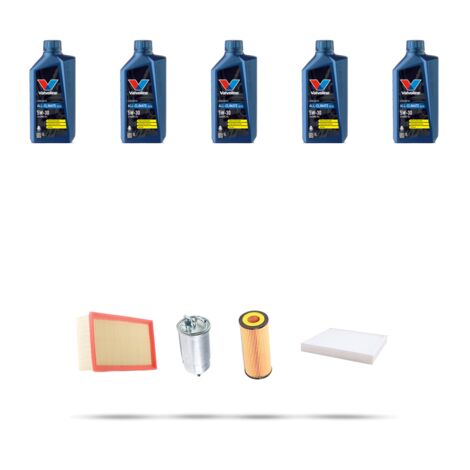 Kit tagliando 4 FILTRI e 5L OLIO compatibile con Vw Bora 1.9 TDi 110kw dal 2000