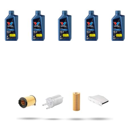 Kit tagliando 4 FILTRI e 5L OLIO compatibile con Vw Eos (1F7,1F9) 2.0 FSI 110kw Dal 2006
