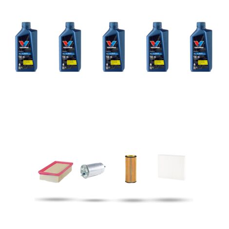 Kit tagliando 4 FILTRI e 5L OLIO compatibile con Vw Golf IV (1j1 1j5) 1.9 TDI 110kw Dal 2000 al 2006