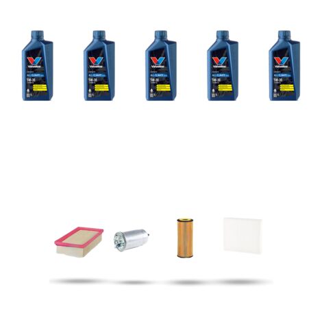 Kit tagliando 4 FILTRI e 5L OLIO compatibile con Vw Golf IV (1j1 1j5) 1.9 TDI 74kw Dal 2000 al 2006