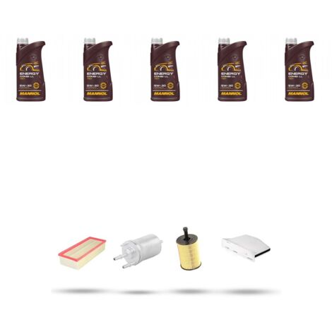 Kit tagliando 4 FILTRI e 5L OLIO compatibile con Vw Golf VI (5K15,5J5,5M1,517,521) 2.0 TSI 155kw Dal 2009