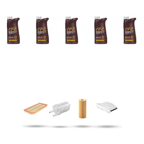 Kit tagliando 4 FILTRI e 5L OLIO compatibile con Vw Golf VI (5K15,5J5,5M1,517,521) 2.0 TSI 199kw Dal 2009