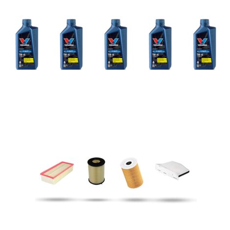 Kit tagliando 4 FILTRI e 5L OLIO compatibile con Vw JETTA III (1k2) 1.6 TDI 77kw Dal 2009 al 2010