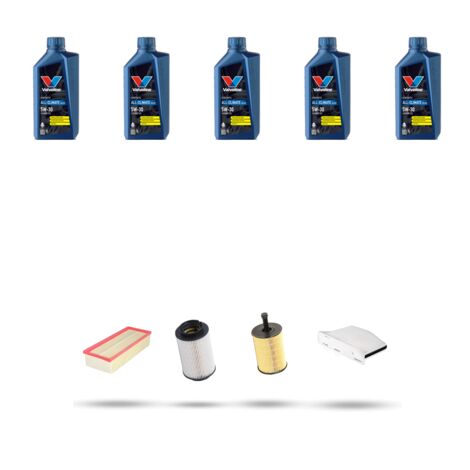 Kit tagliando 4 FILTRI e 5L OLIO compatibile con Vw Jetta IV (162) 2.0 TDI 103kw Dal 2011