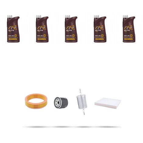 Kit tagliando 4 FILTRI e 5L OLIO compatibile con Vw Lupo 1.0 37kw dal 1998