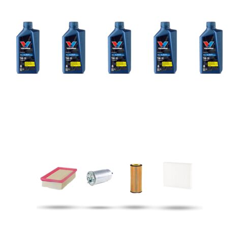 Kit tagliando 4 FILTRI e 5L OLIO compatibile con Vw New Beetle / Cabrio 1.9 TDI 77kw Dal 2005 al 2010